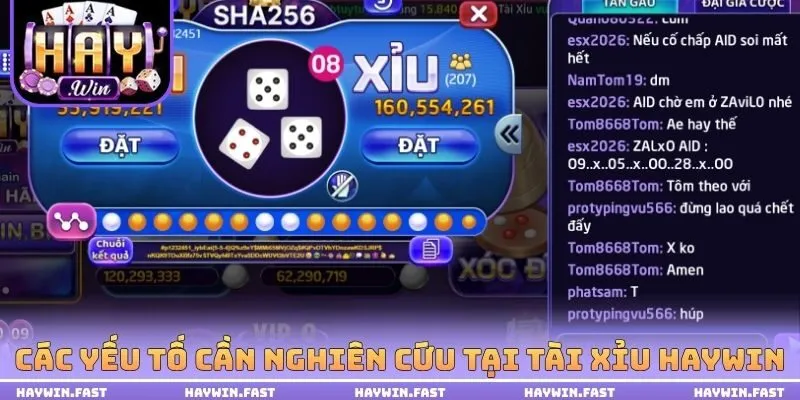 Các yếu tố cần nghiên cứu tại tài xỉu HAYWIN