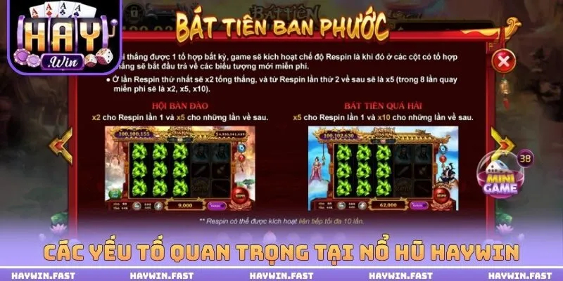 Các yếu tố quan trọng tại nổ hũ HAYWIN