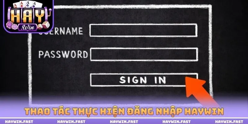 Thao tác thực hiện đăng nhập HAYWIN